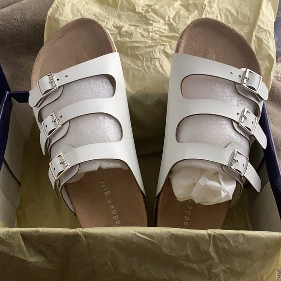 Madden Girl Shoes - Madden Girl White Slip On Sandals